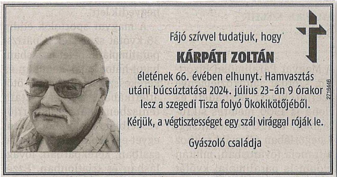 Egykori kollégánktól búcsúzunk hír képe Egykori kollégánktól búcsúzunk hír képe